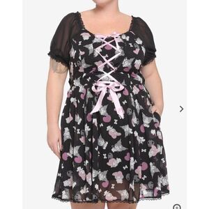 My Melody & Kuromi Lace-Up Chiffon plus size Dress